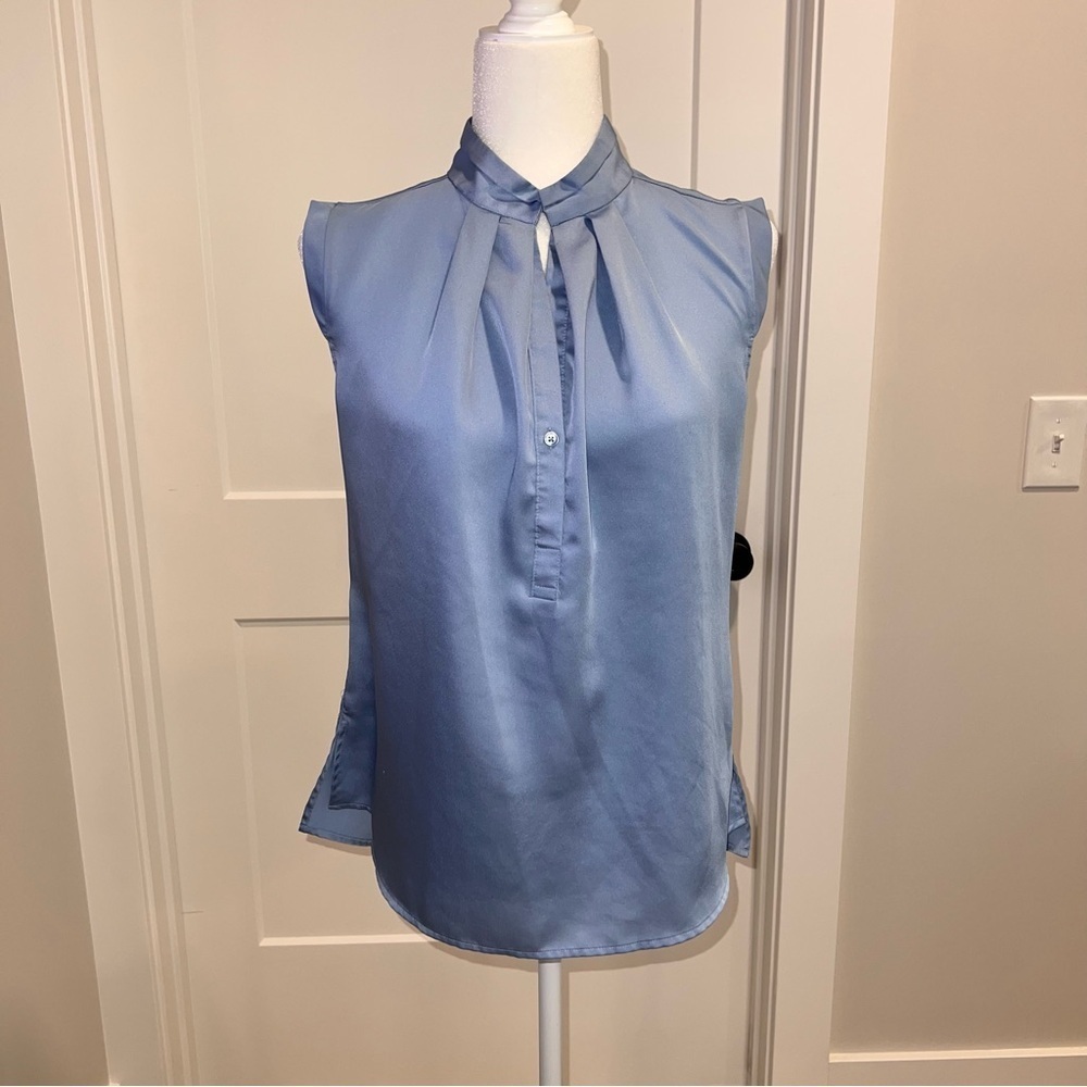 Etcetera Light Blue Pleated Blouse